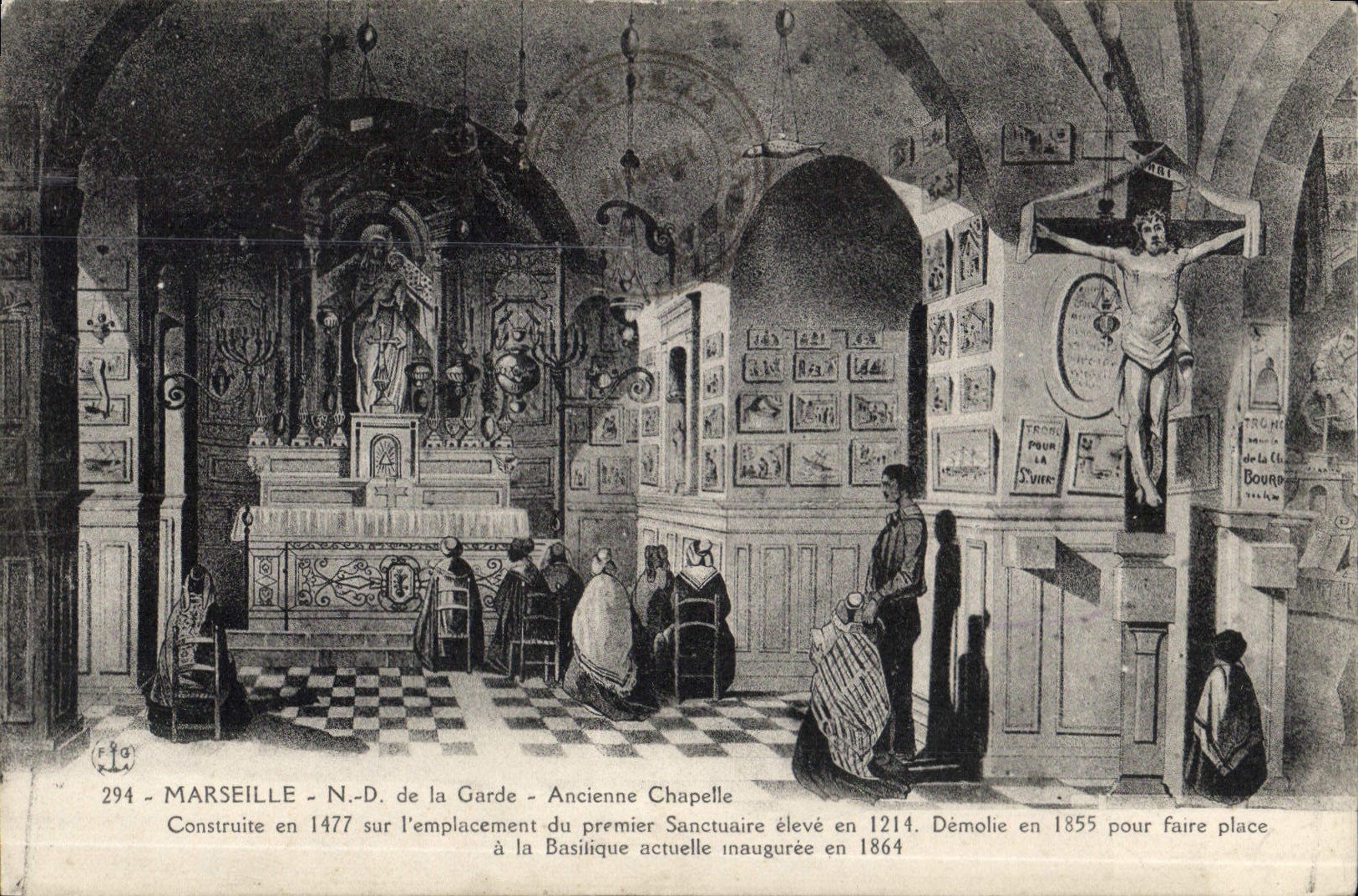 CPA Marseille N D de la Garde Ancienne Chapelle 