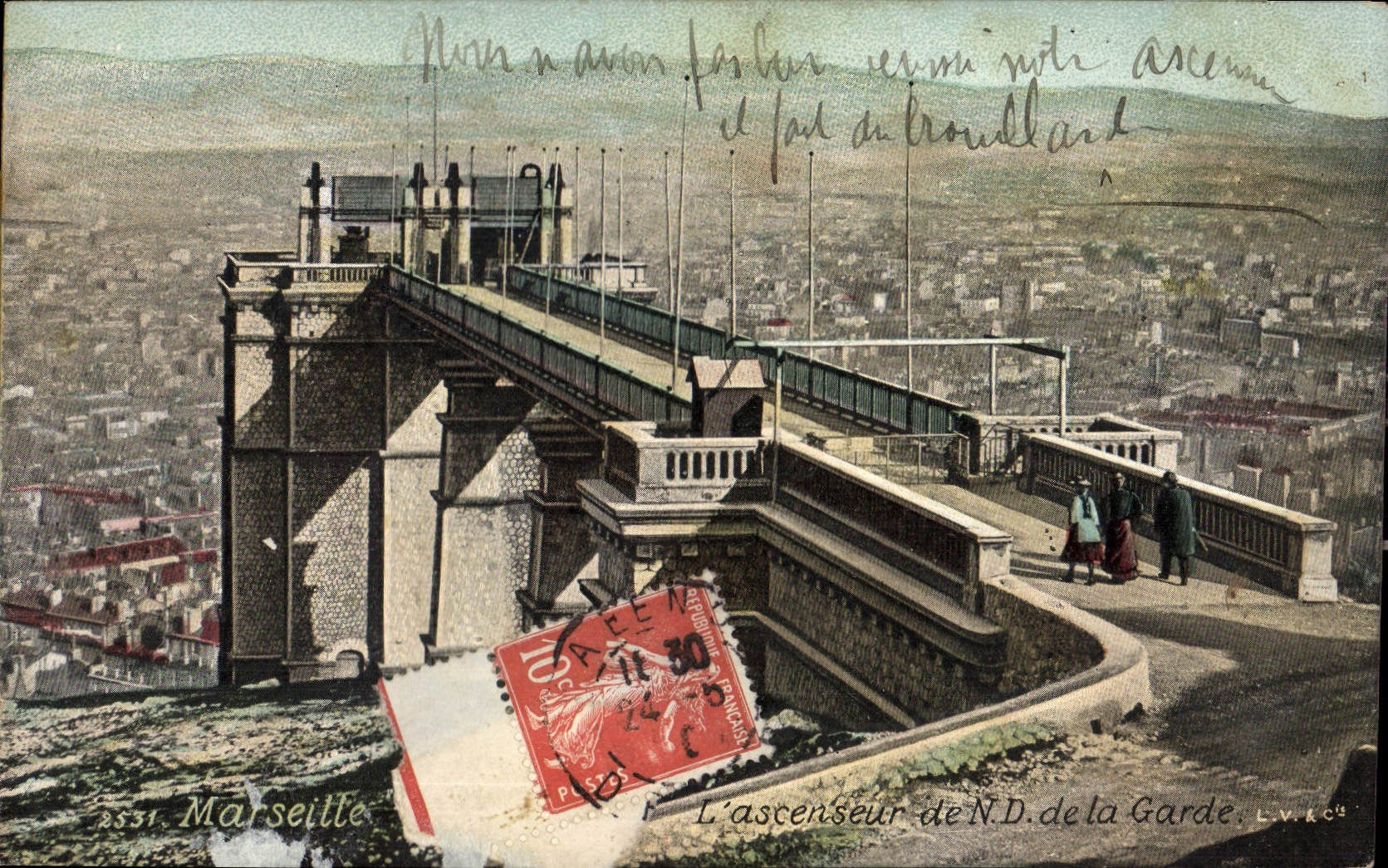 CPA Marseille L'Ascenseur de N D de la Garde 