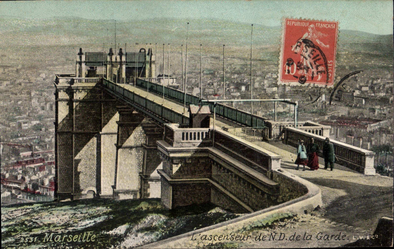 CPA Marseille l'Ascenseur de N D de la Garde 