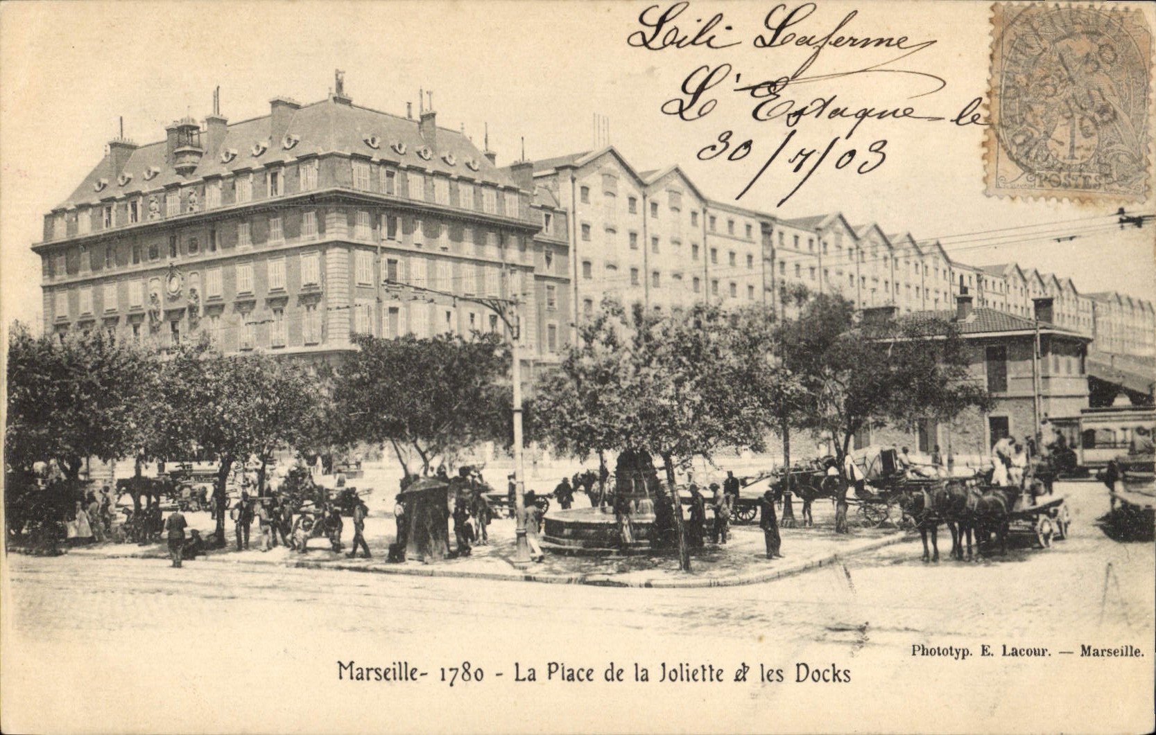 CPA Marseille La Place de la Joliette et les Docks