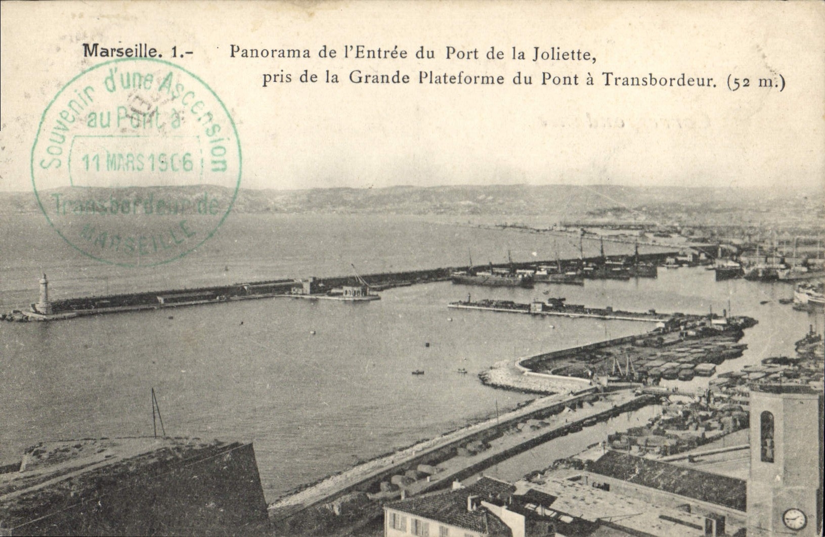 CPA Marseille Panorama de l'Entree du Port de la Joliette pris de la Grande Plateforme du Pont a Tra