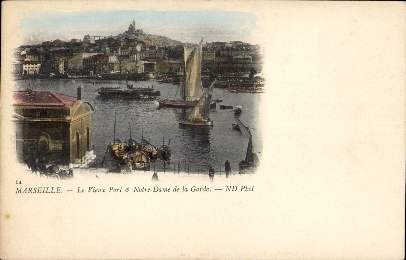 CPA Marseille Le Vieux Port et Notre Dame de la Garde 
