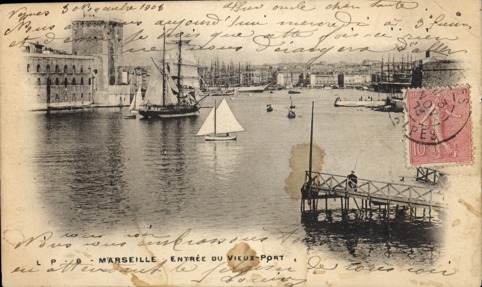 CPA Marseille Etree du Vieux Port 