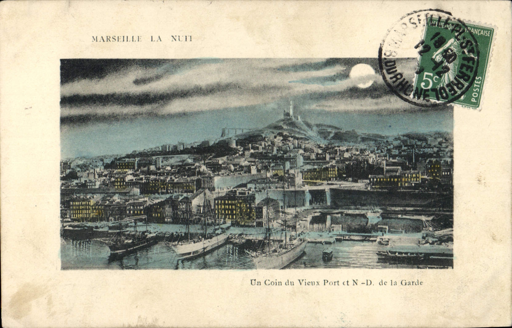 CPA Marseille Un Coin du Vieux Port et N D de la Garde 