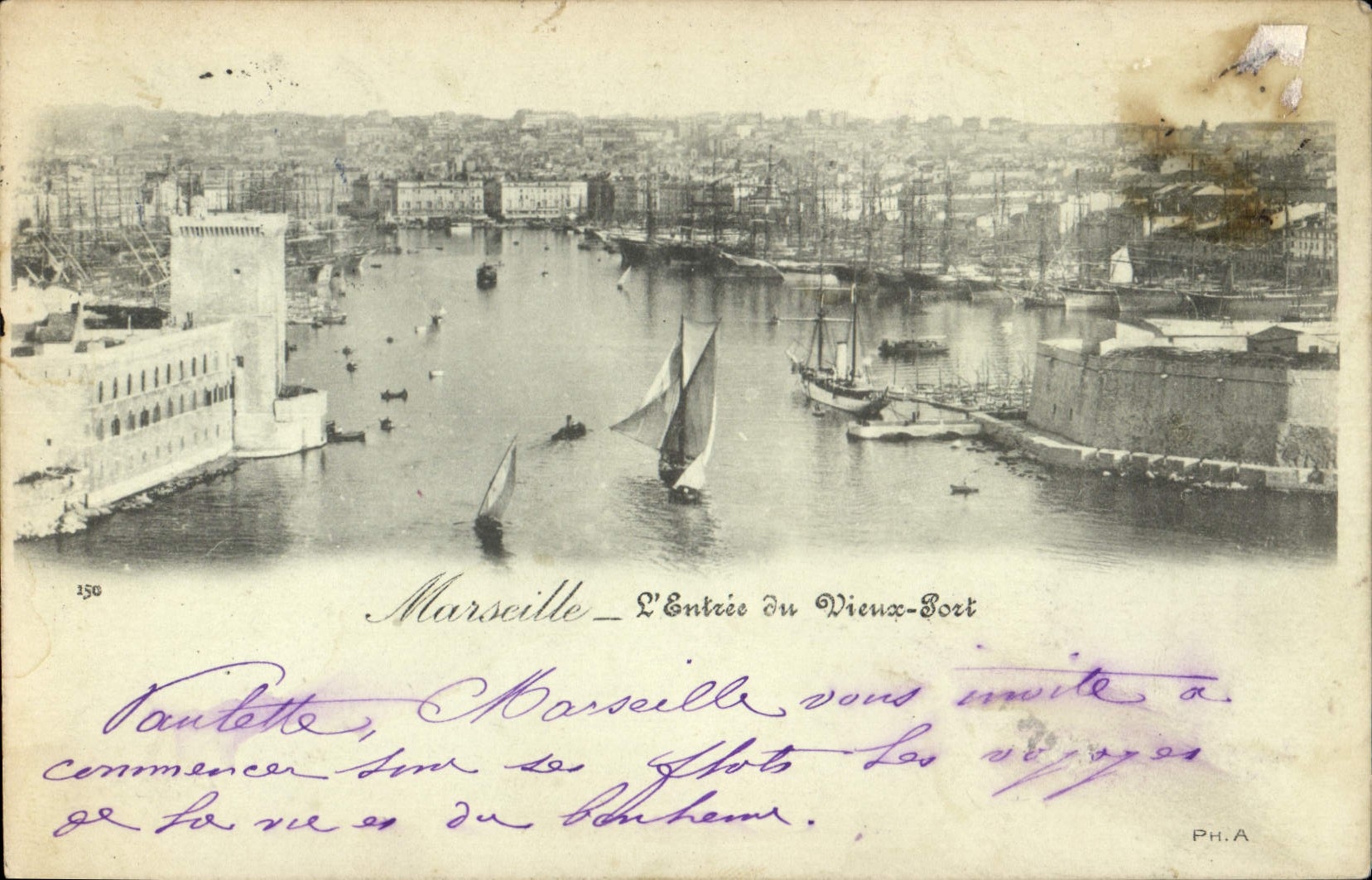 CPA Marseille l'Entree du Vieux Port 