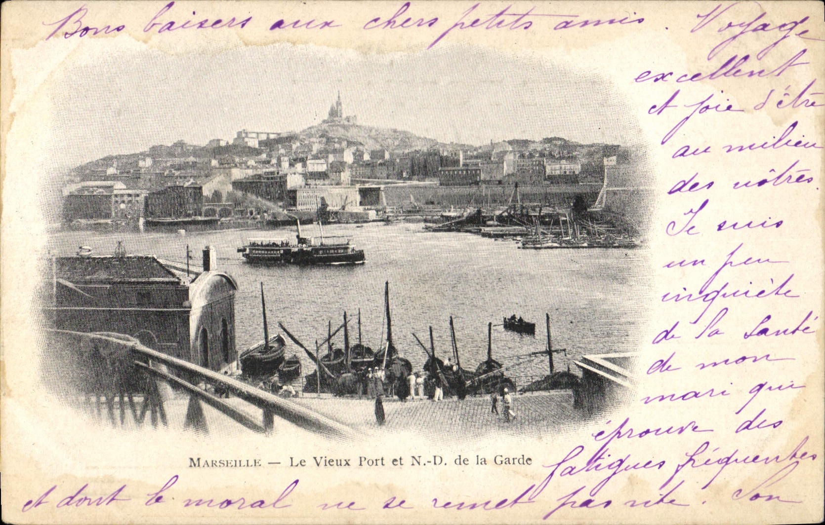 CPA Marseille Le Vieux Port et N D de la Garde 