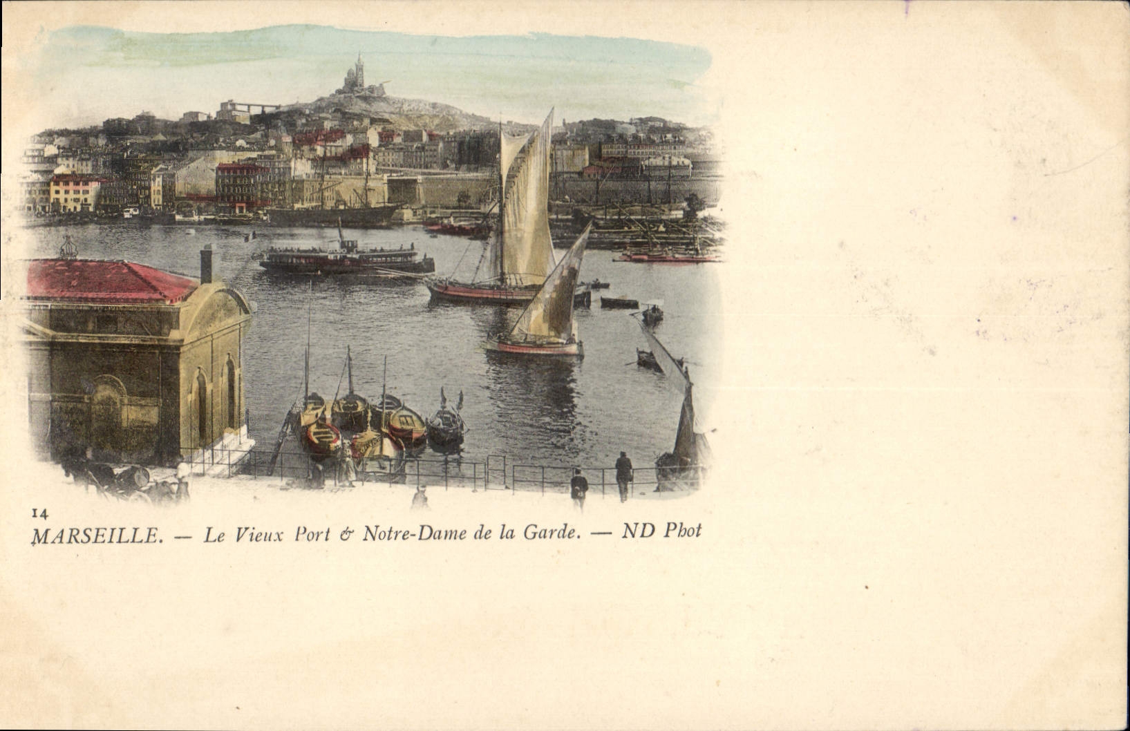 CPA Marseille Le Vieux Port et Notre Dame de la Garde 