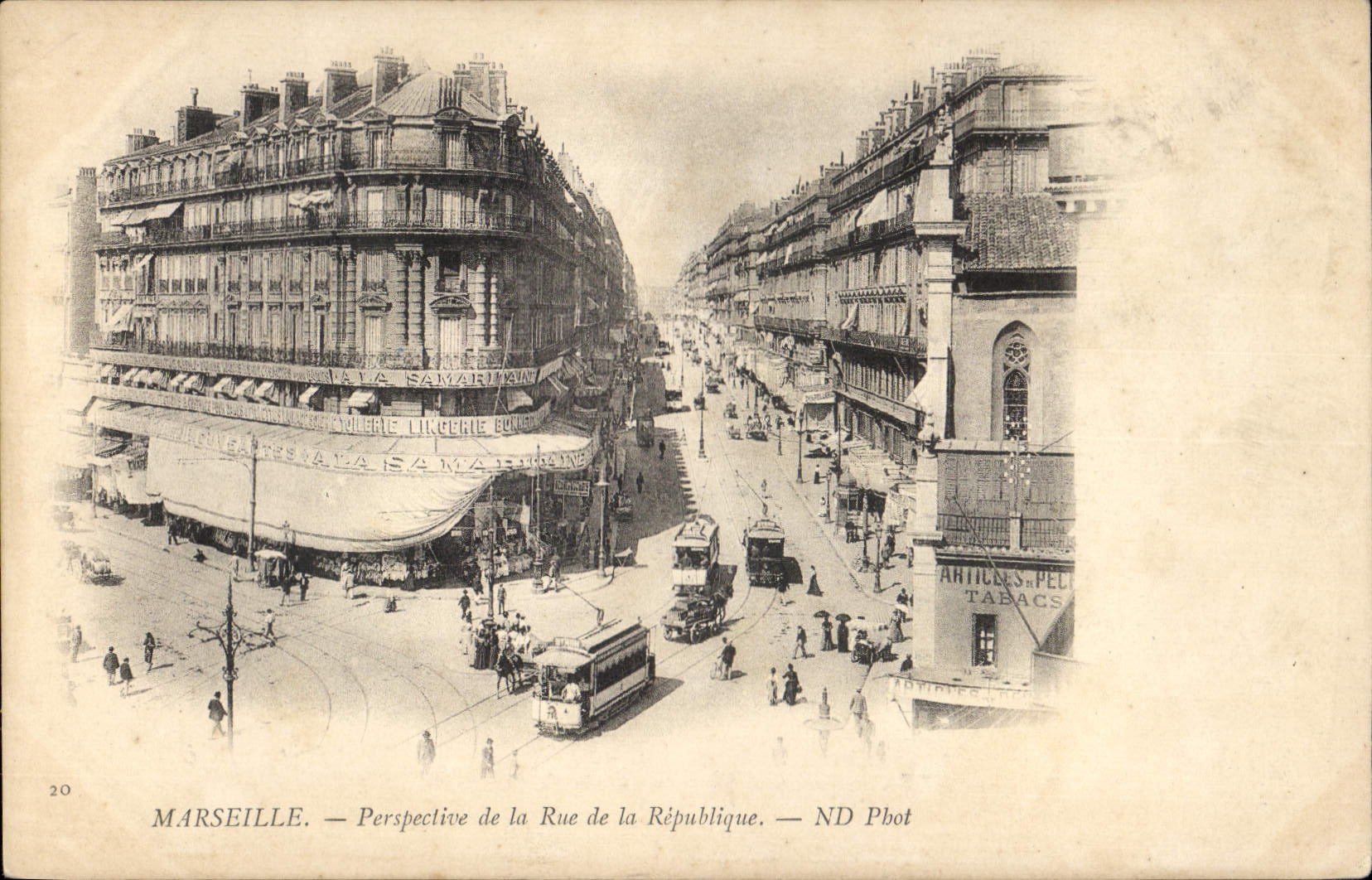 CPA Marseille Perspective de la Rue de la Republique 