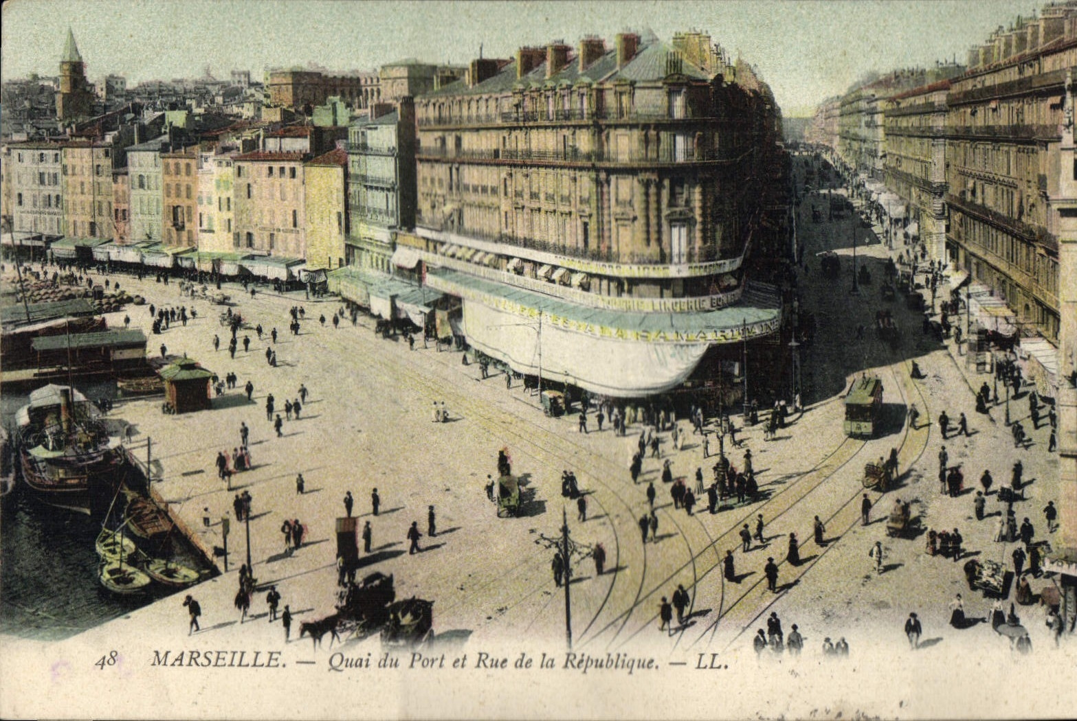 CPA Marseille Quai du Port et Rue de la Republique 