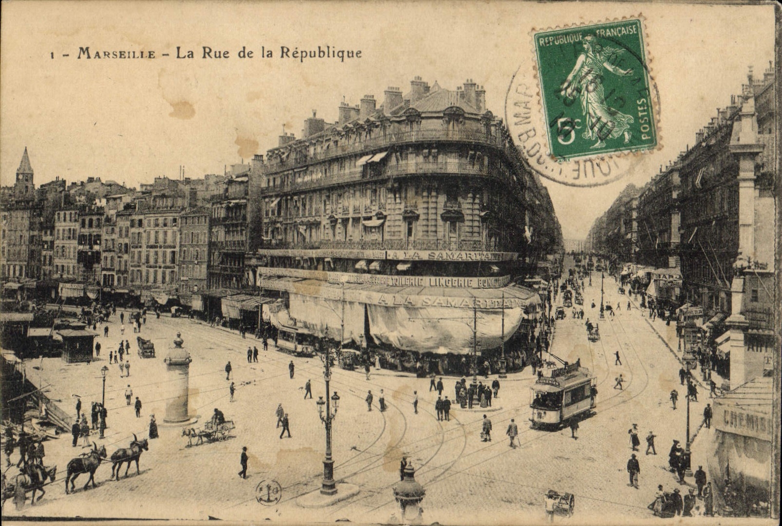 CPA Marseille La Rue de la Republique 
