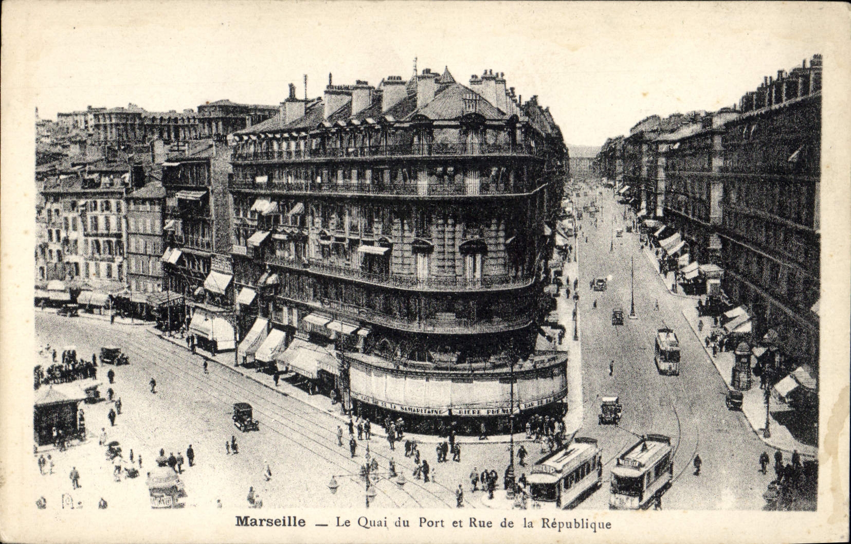 CPA Marseille Le Quai du Port et Rue de la Republique  
