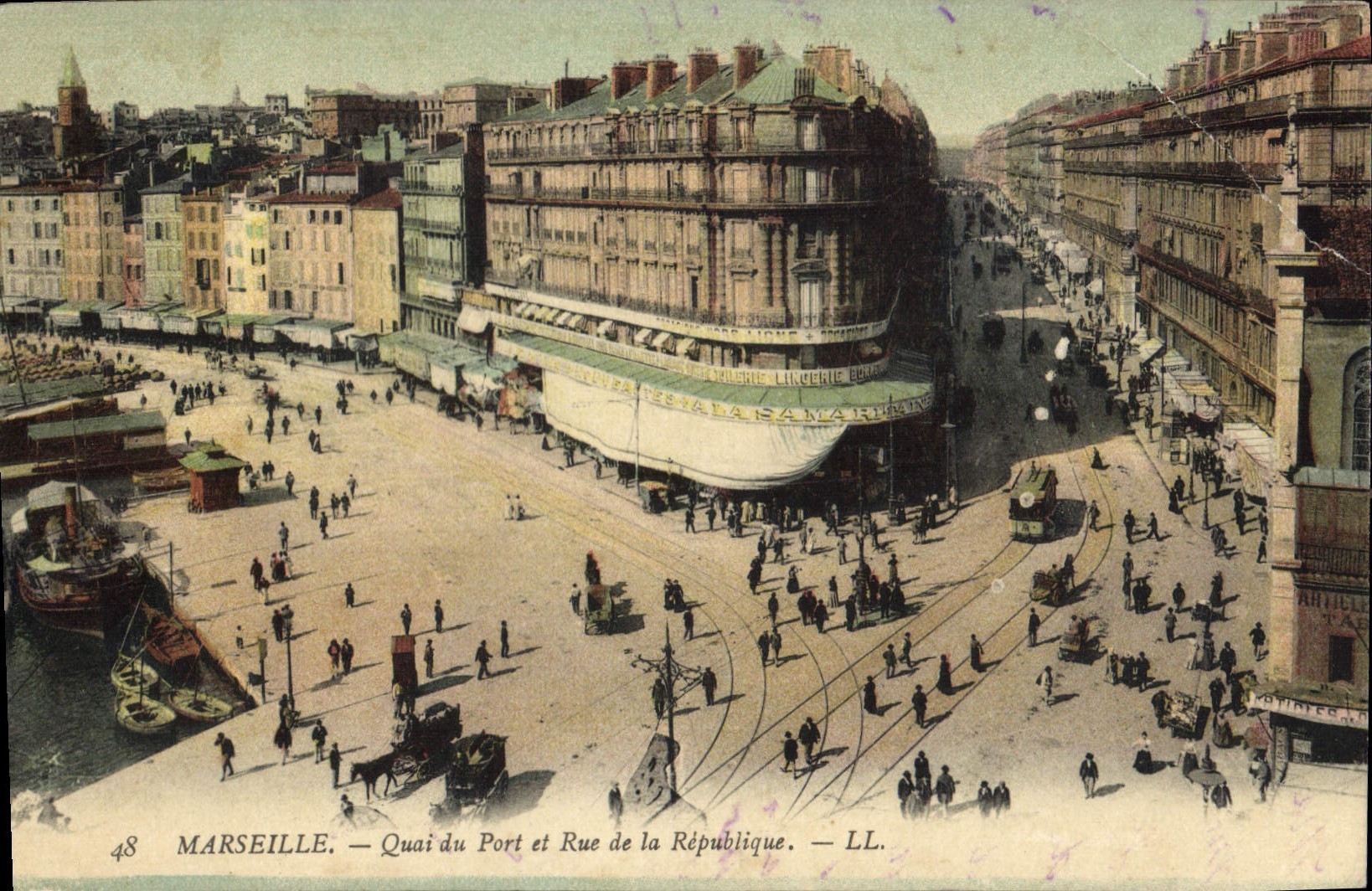 CPA Marseille Quai du Port et Rue de la Republique 