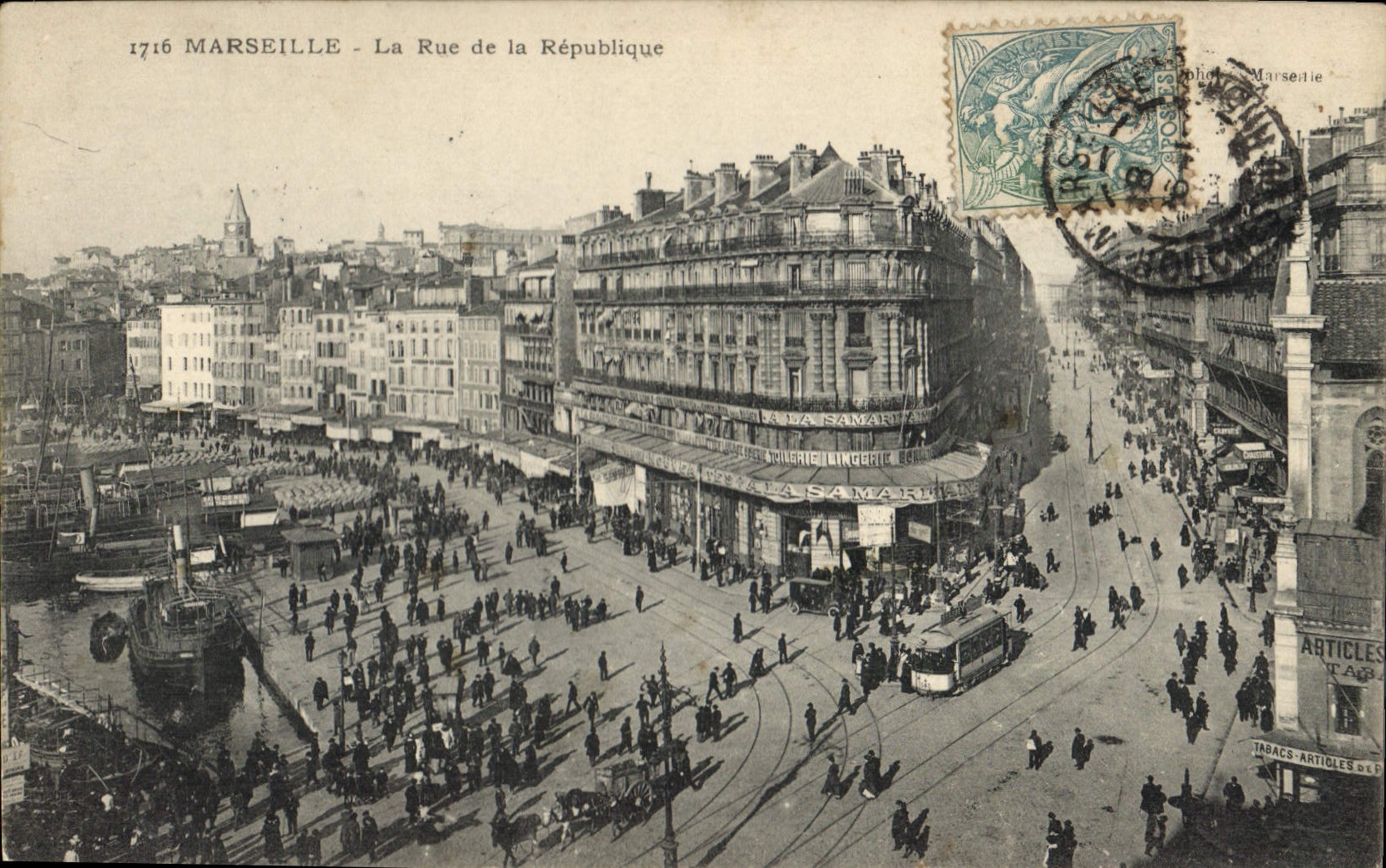 CPA Marseille La Rue de la Republique 