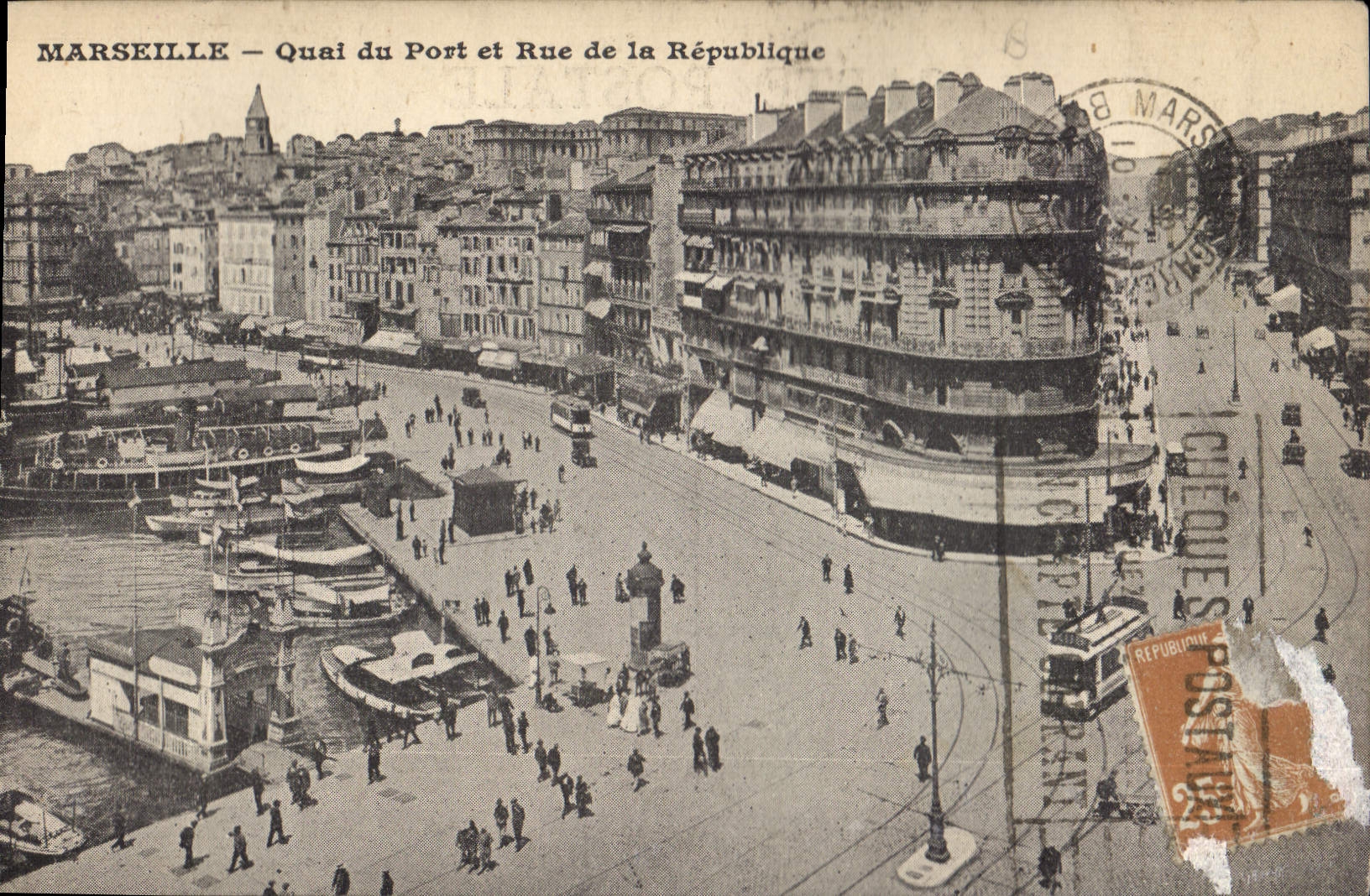 CPA Marseille Quai du Port et Rue de la Republique 