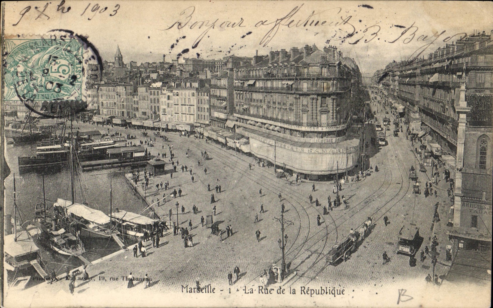 CPA Marseille La Rue de la Republique 