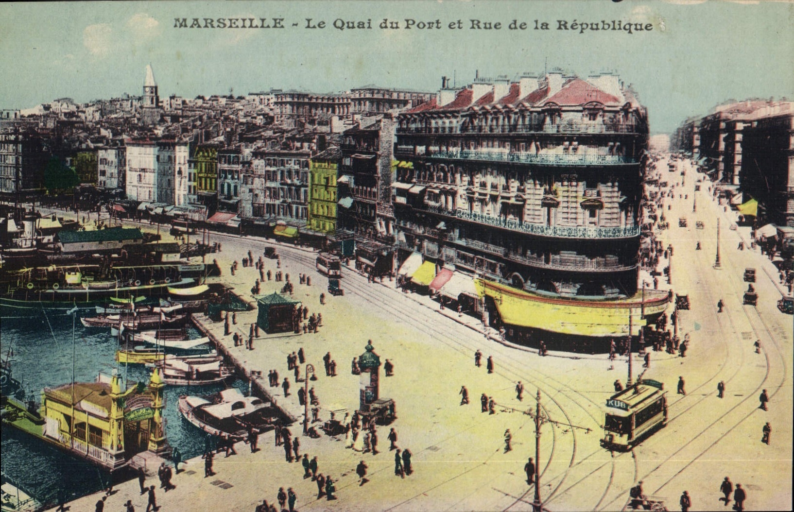 CPA Marseille Le Quai du Port et Rue de la Republique 