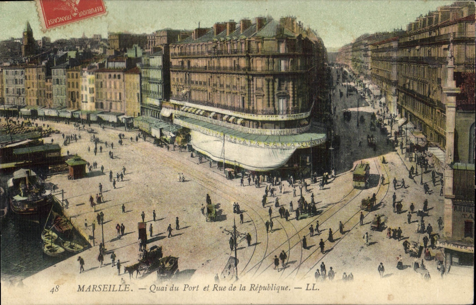 CPA Marseille Quai du Port et rue de la Republique 
