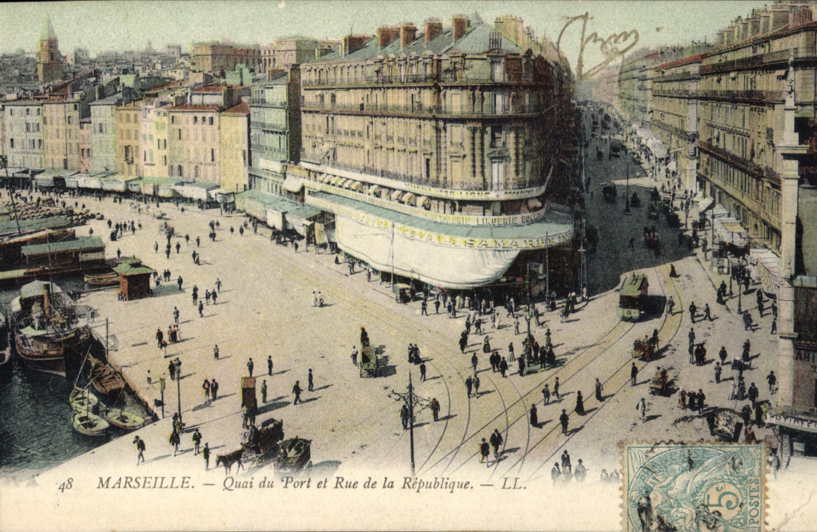 CPA Marseille Quai du Port et rue de la Republique 