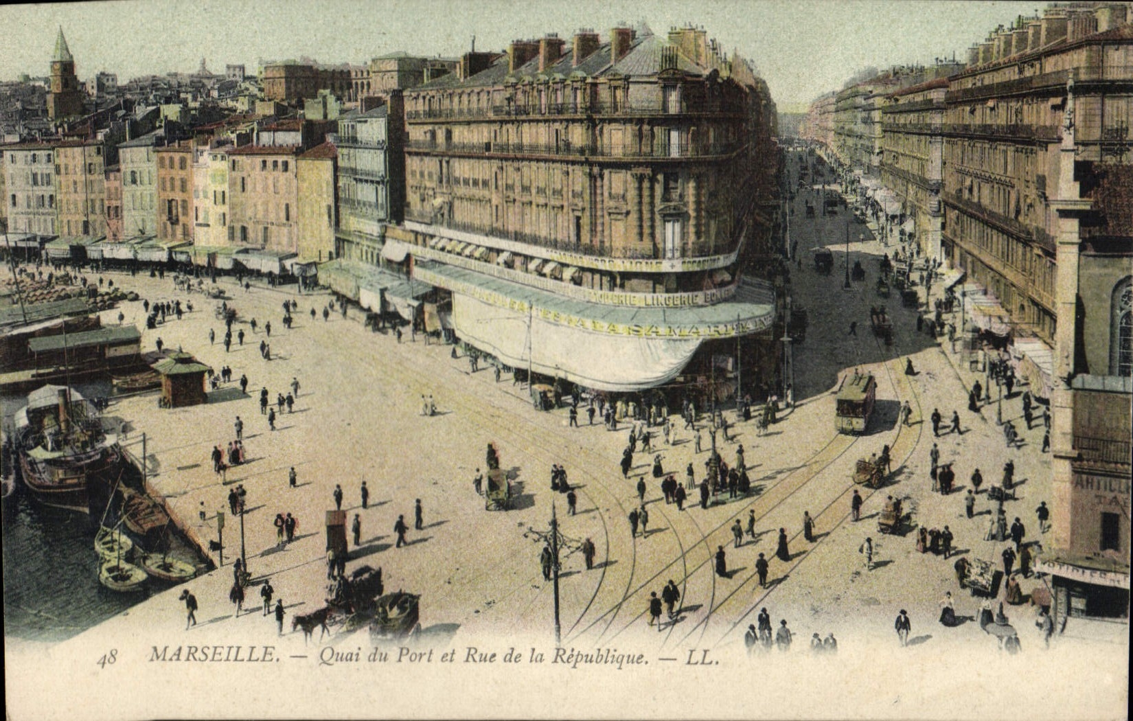 CPA Marseille Quai du Port et rue de la Republique 
