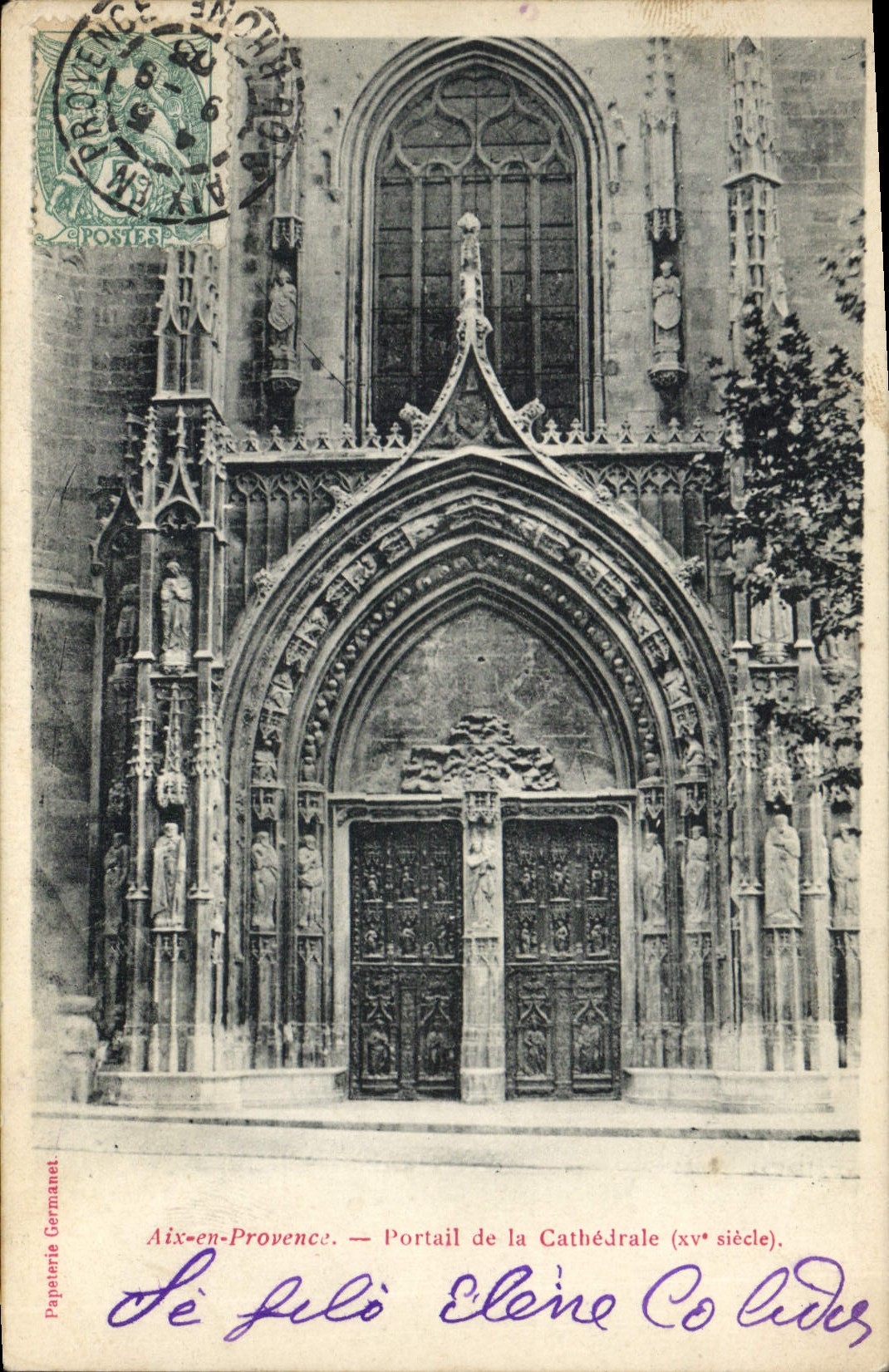 CPA Aix en Provence Portail de la Cathedrale XV siecle 