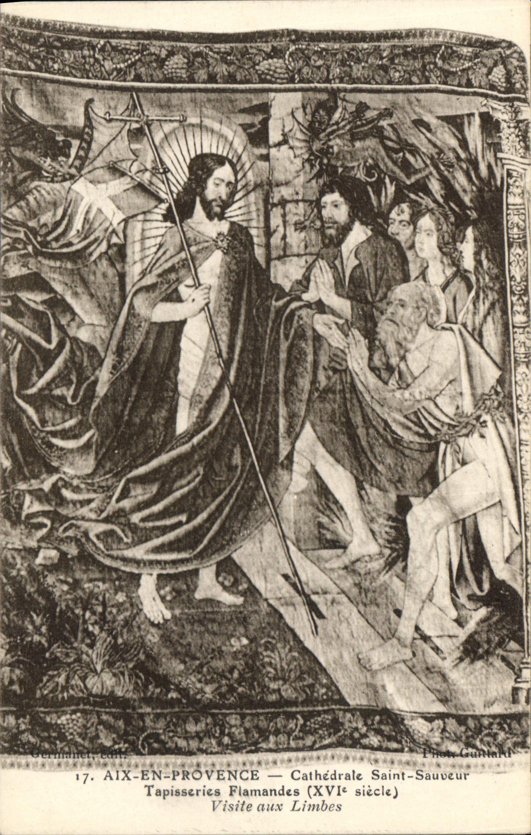CPA Aix en Provence Cathedrale Saint Sauveur Tapisseries Flamandes XVI siecle Visite aux Limbes 