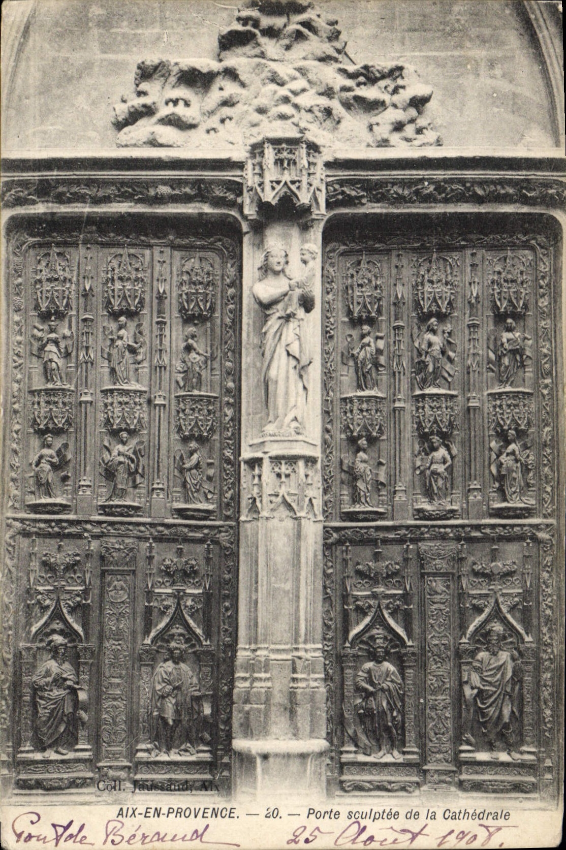 CPA Aix en Provence Porte Sculptee de la Cathedrale 