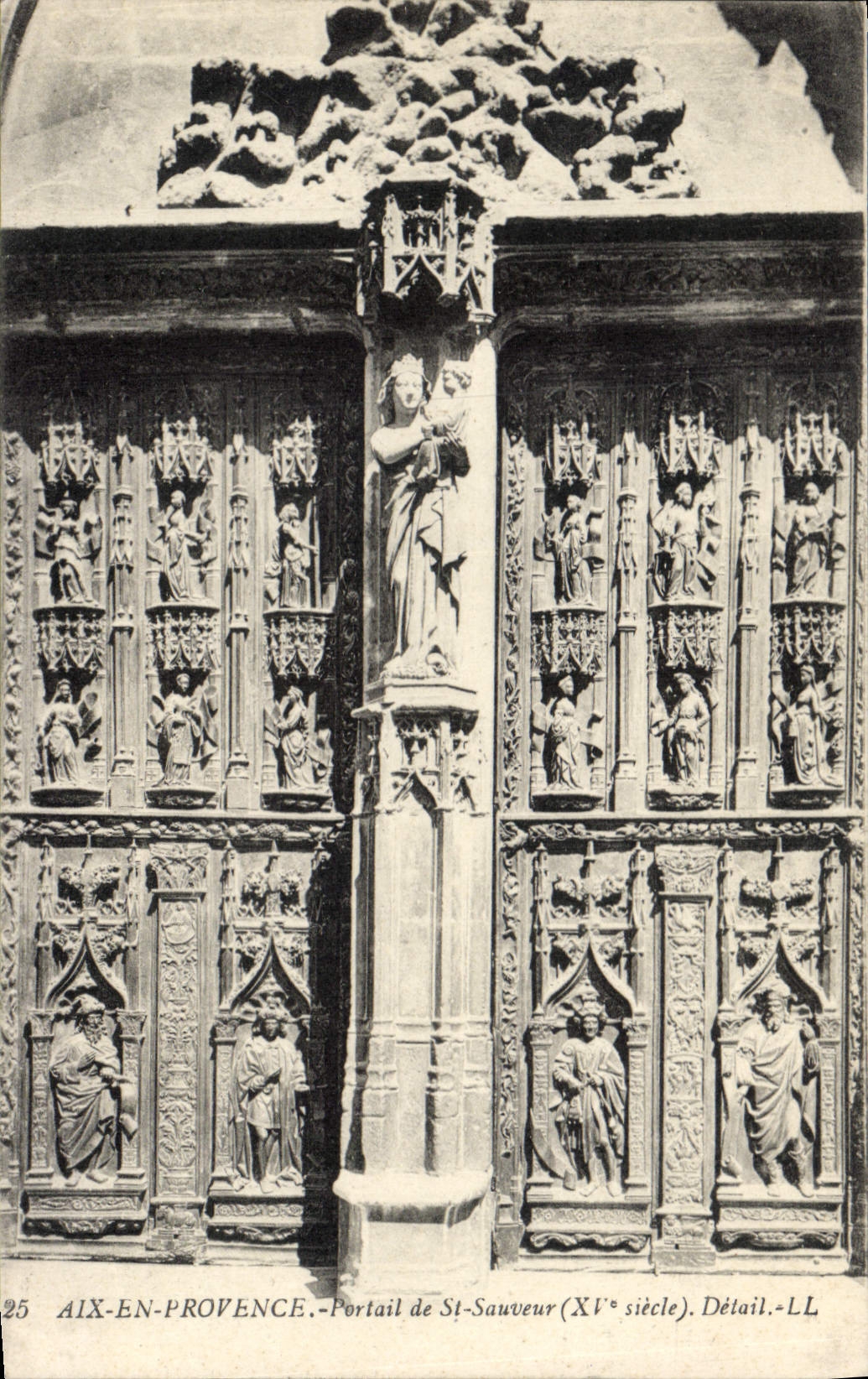 CPA Aix en Provence Portail de St Sauveur XV siecle Detail 