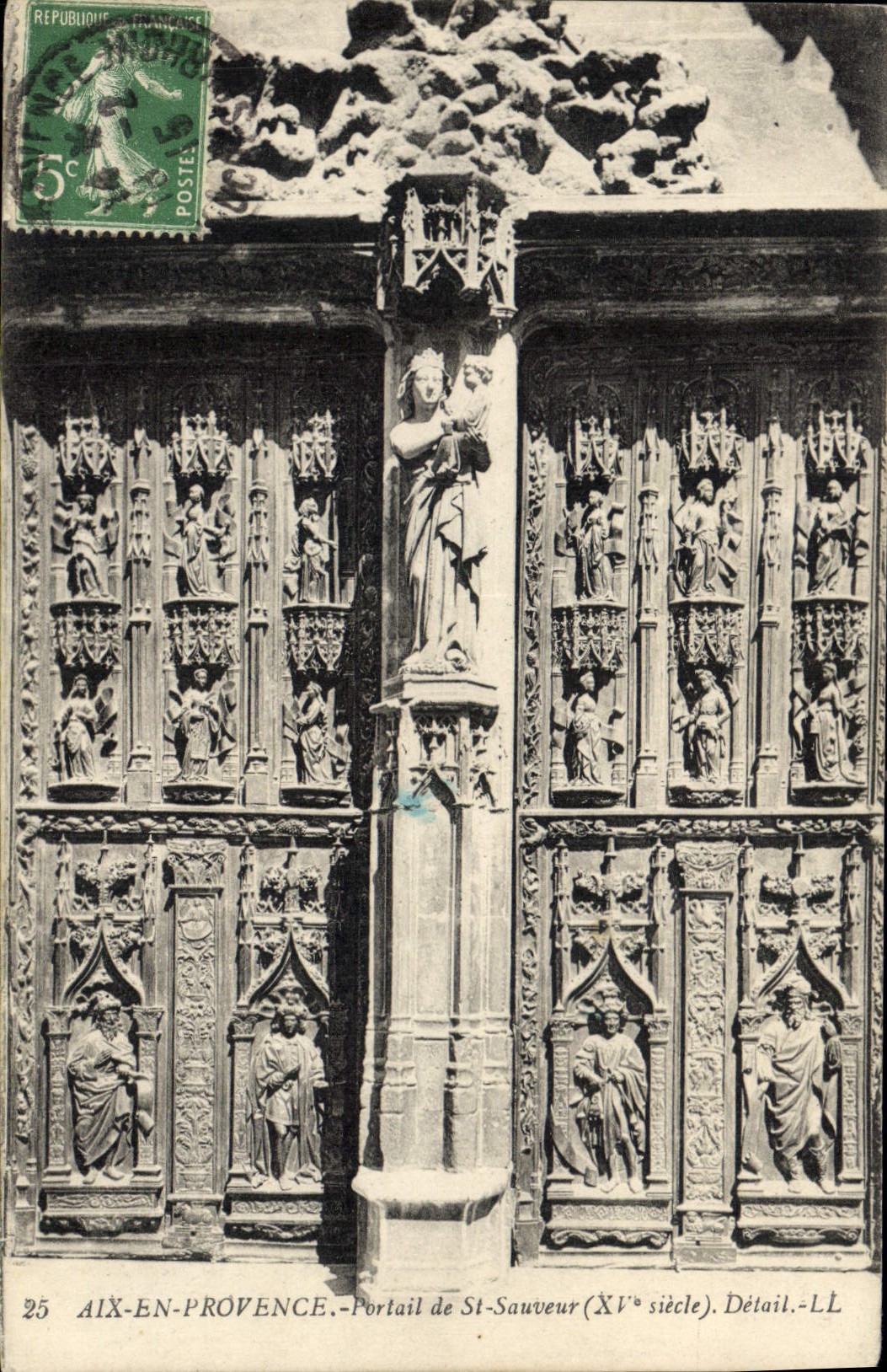 CPA Aix en Provence Portail de St Sauveur XI siecle Detail 
