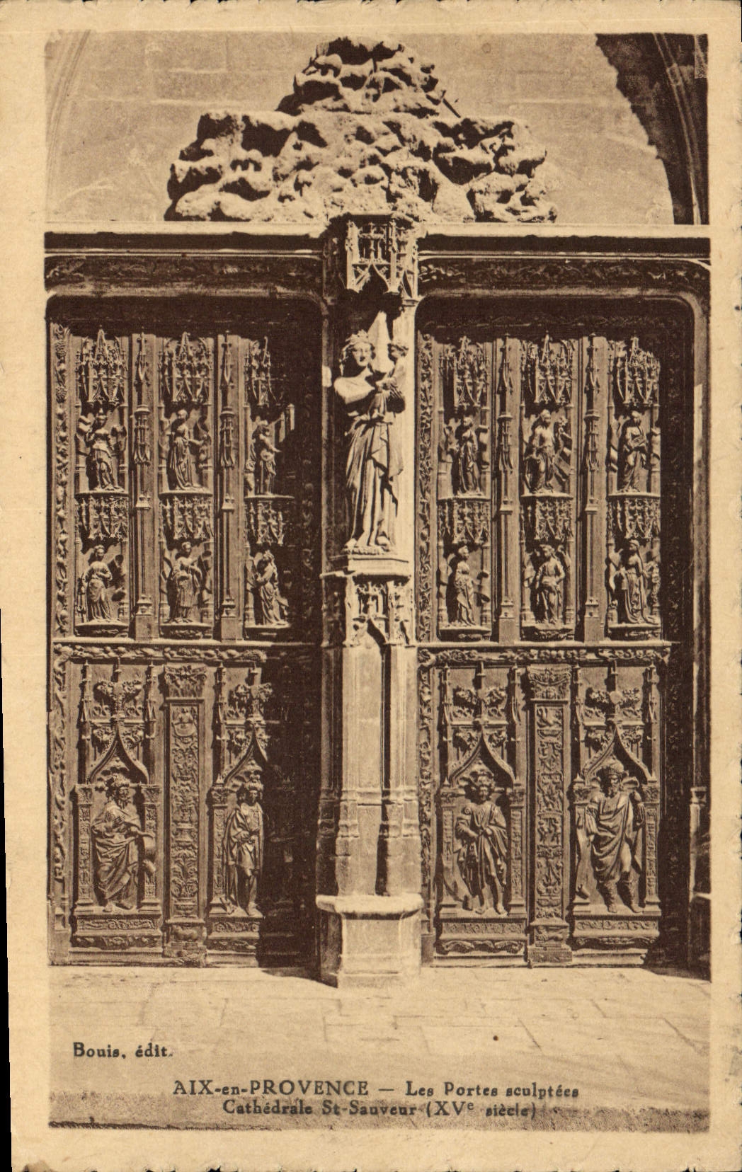 CPA Aix en Provence les Portes Sculptees Cathedrale St Sauveur XV siecle 