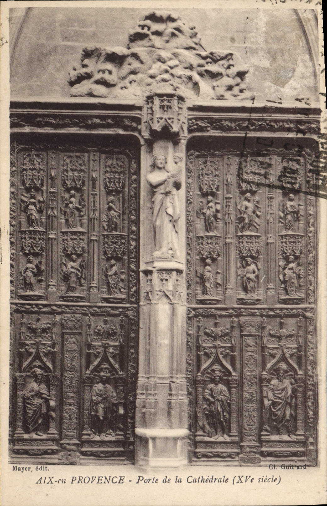 CPA Aix en Provence Porte de la Cathedrale XV siecle 
