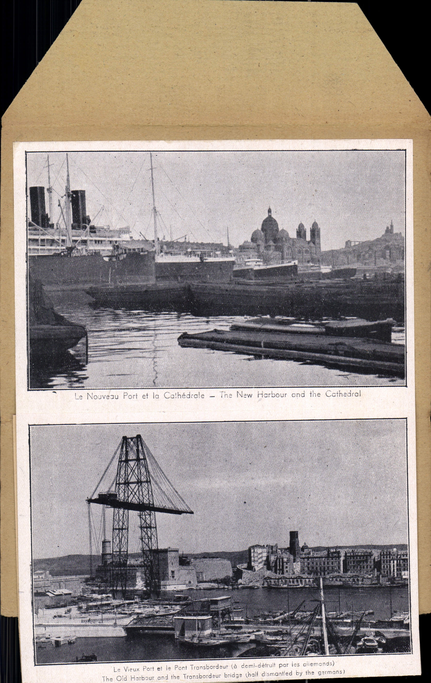 CPA Cartes depliantes Le Nouveau Port et la Cathedrale Souvenir de Marseille 