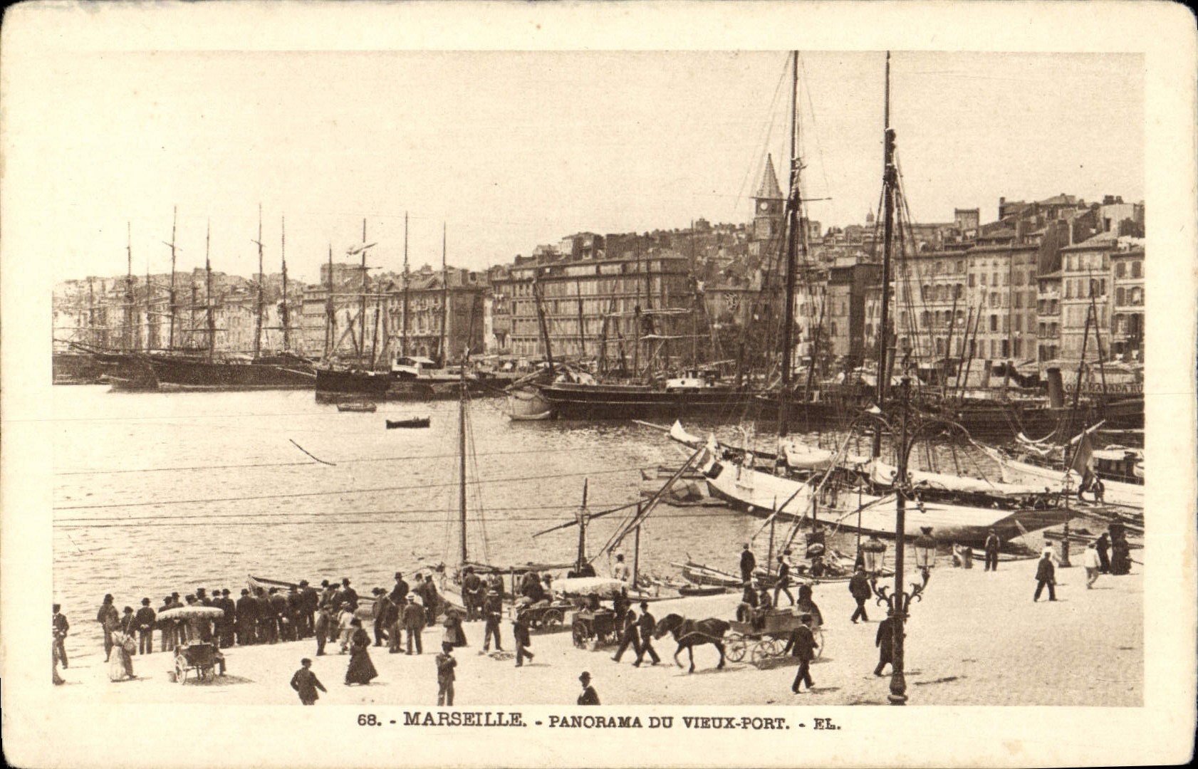 CPA Marseille panorama du Vieux Port 