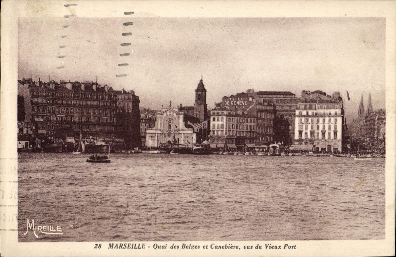 CPA Marseille Quai des Belges et Canebiere vus du Vieux Port 