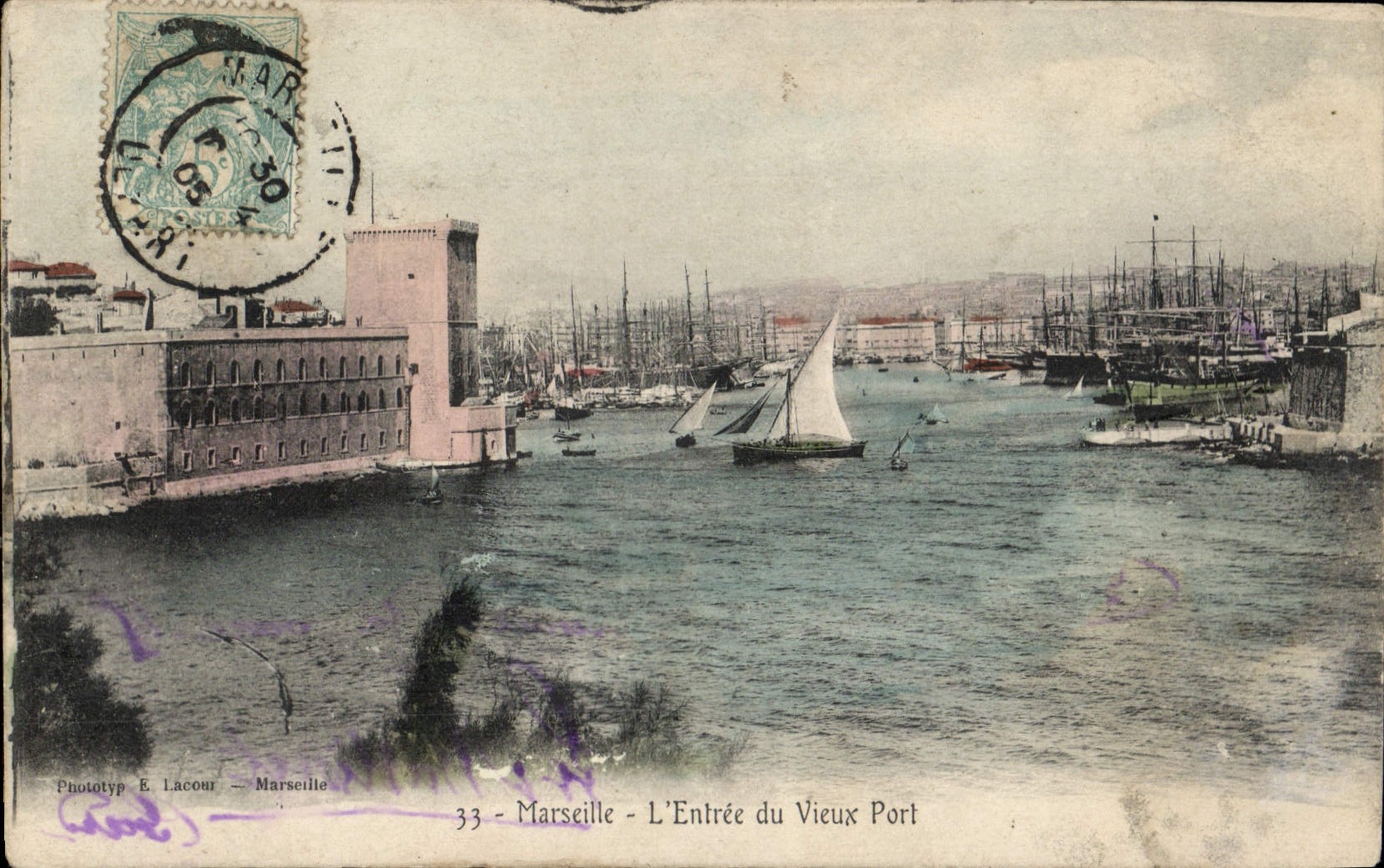 CPA Marseille l'Entree du Vieux Port 
