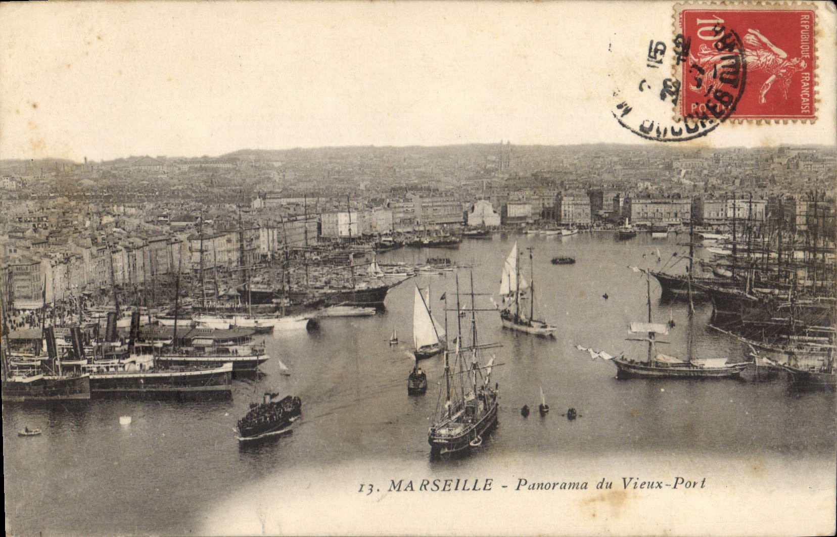 CPA Marseille Panorama du Vieux Port 