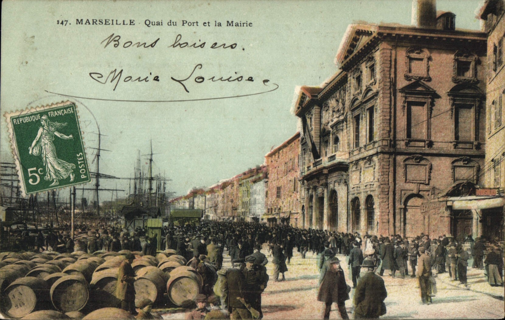 CPA Marseille Quai du Port et la Mairie