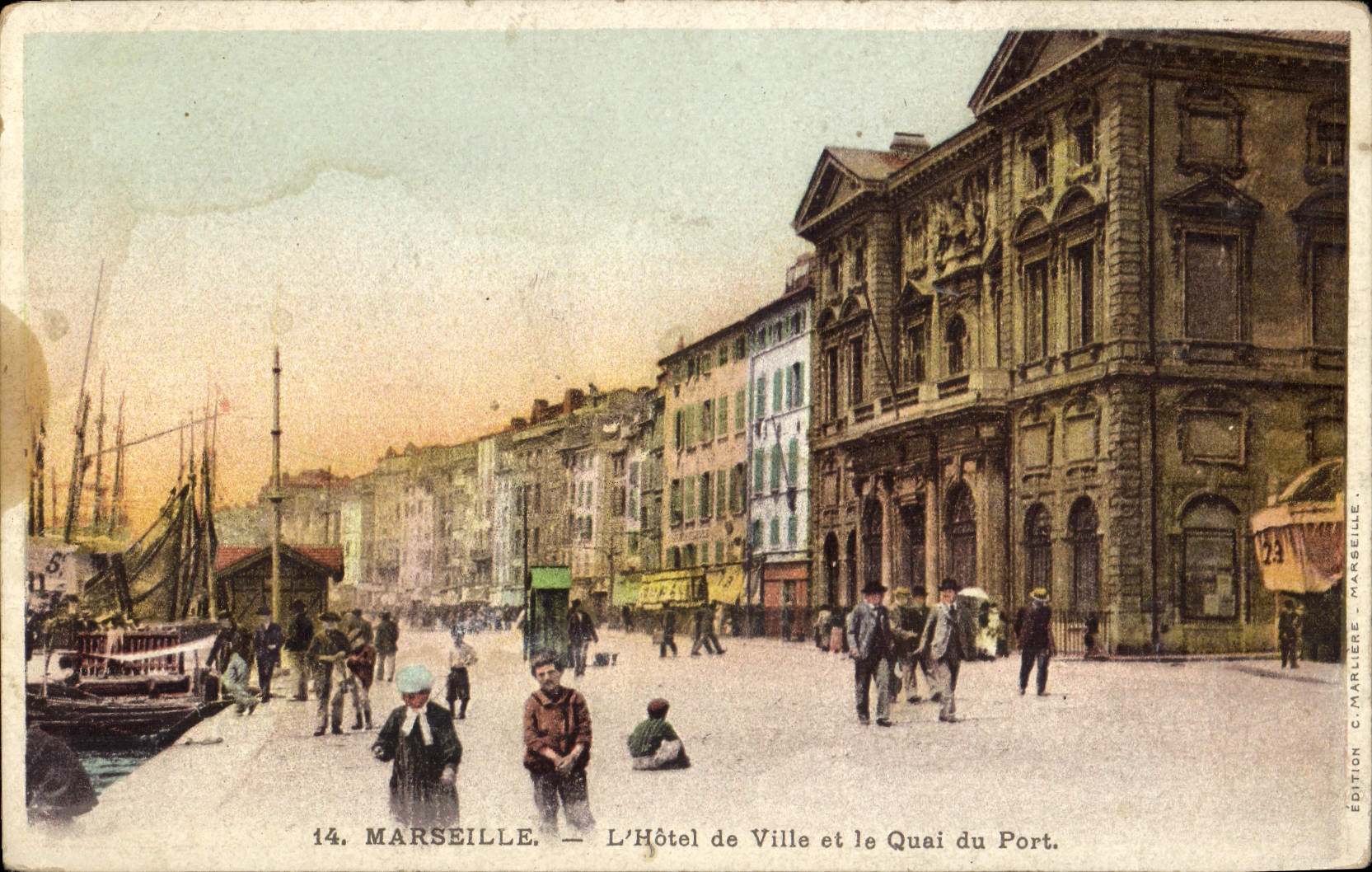 CPA Marseille L'Hotel de Ville et le Quai du Port 