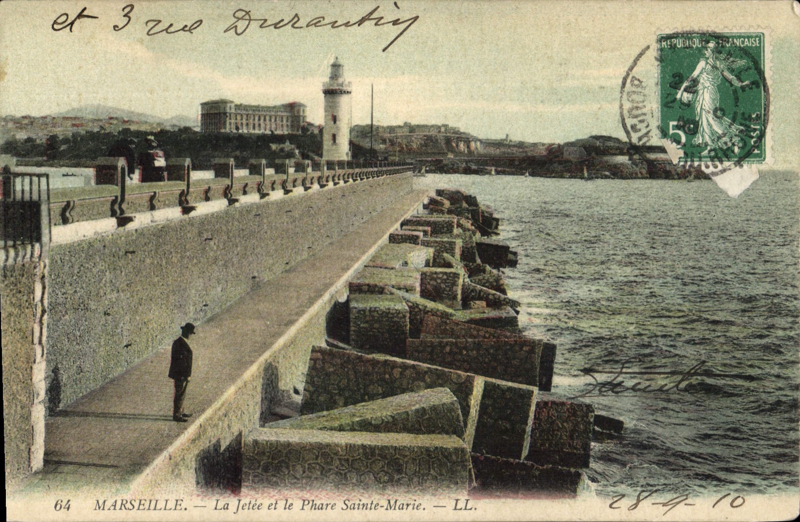 CPA Marseille la Jetee et le Phare Sainte Marie 