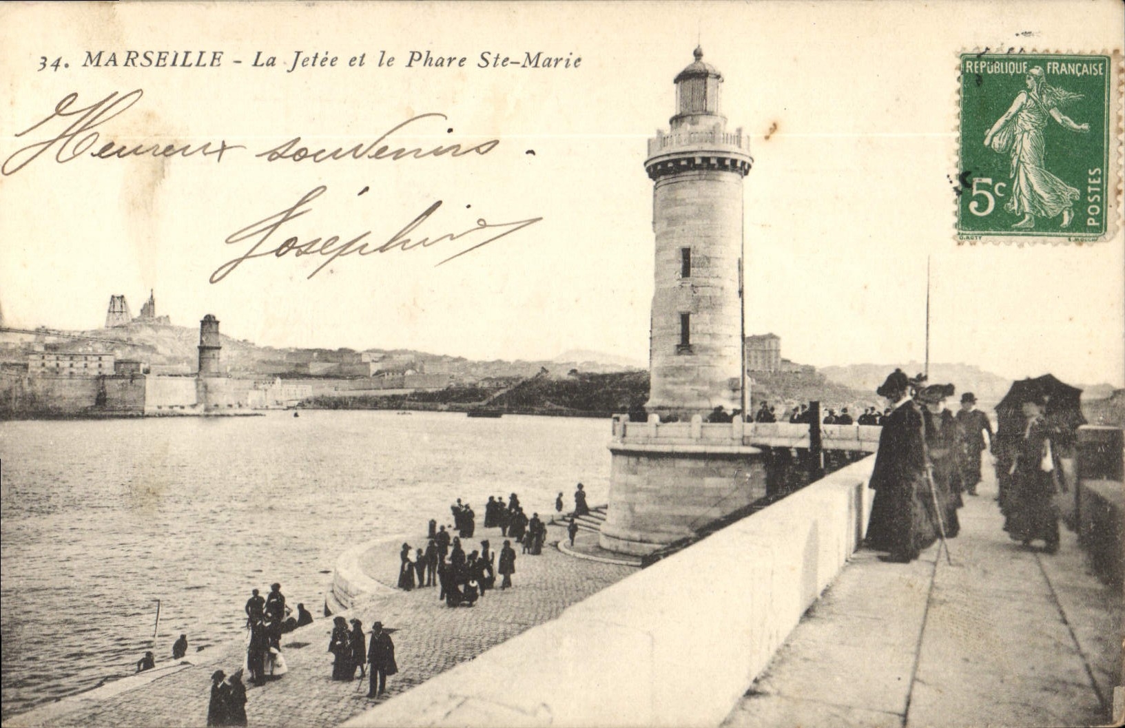 CPA Marseille la Jetee et le Phare Ste Marie 