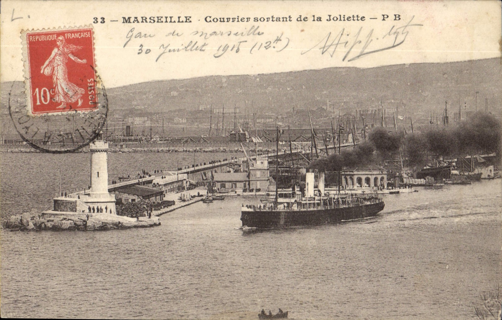 CPA Marseille Courrier sortant de la Joliette 