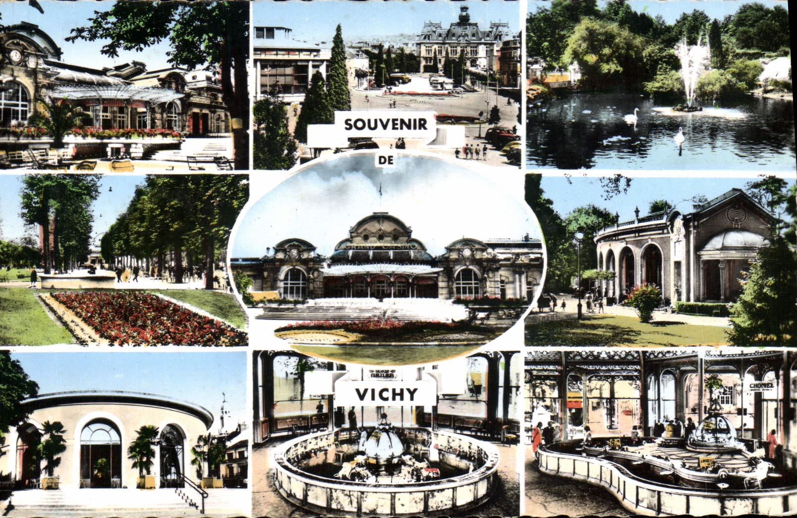 CPA Vichy Le Casino Place de l'Hotel de Ville Le Parc 