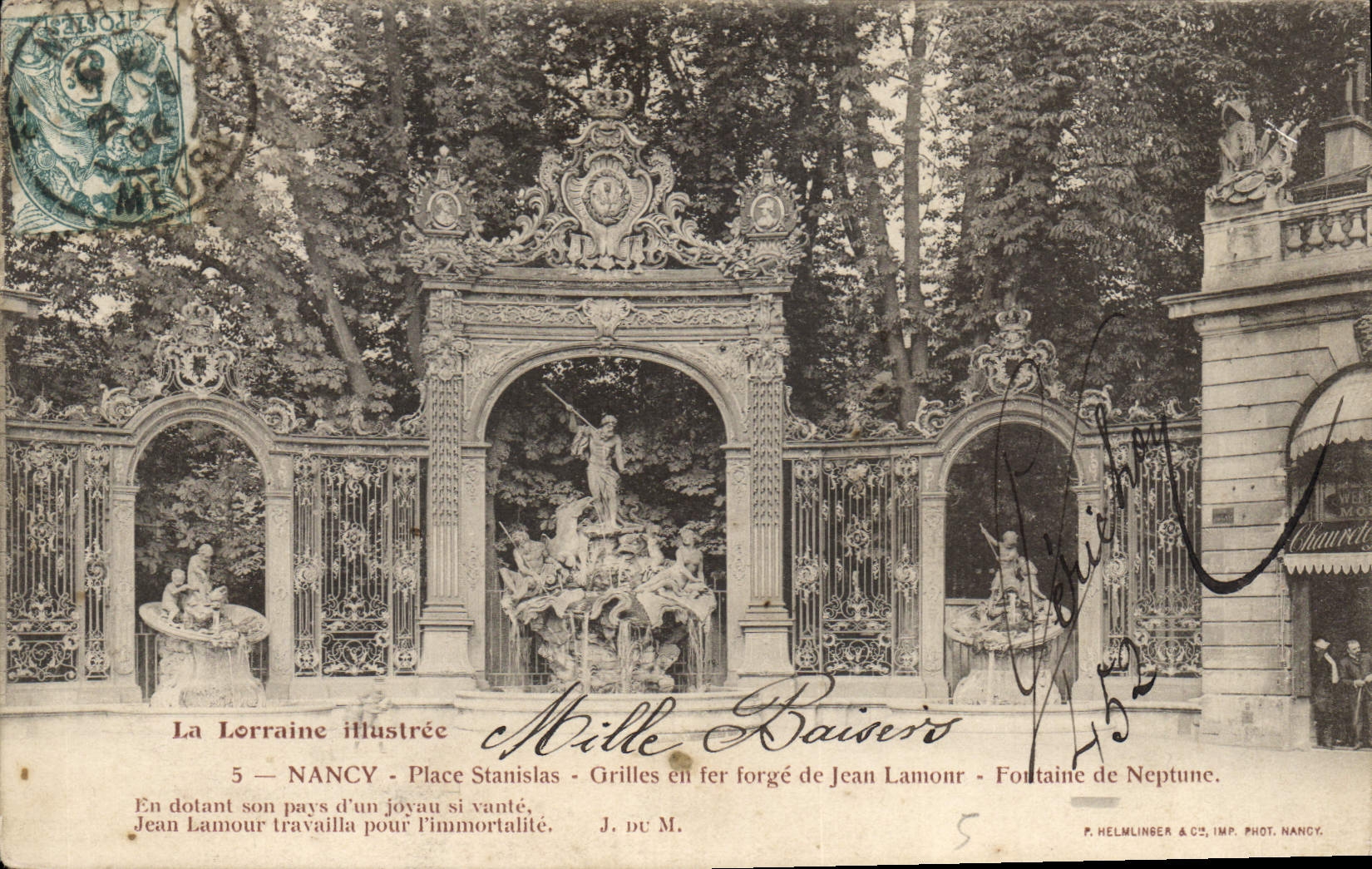 CPA Nancy Place Stanislas Grilles en fer forge de Jean Lamour Fontaine de Neptune 