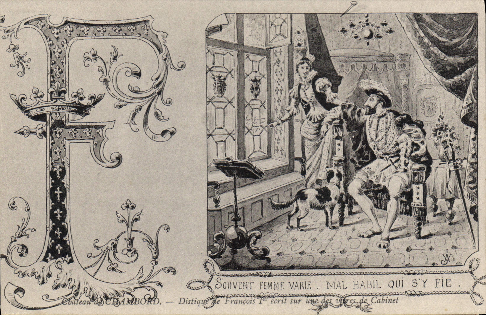 CPA Chateau de Chambord Distique de Francois I