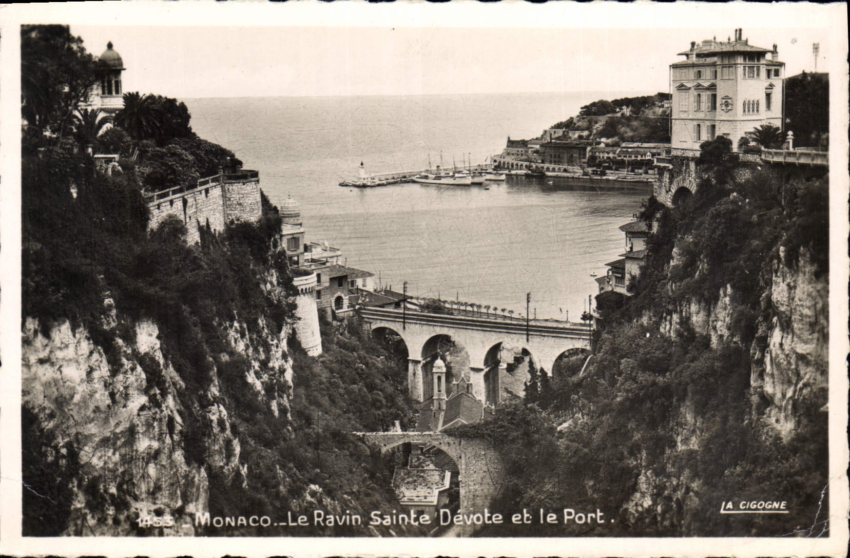CPA Monaco Le Ravin Sainte Devote et le Port