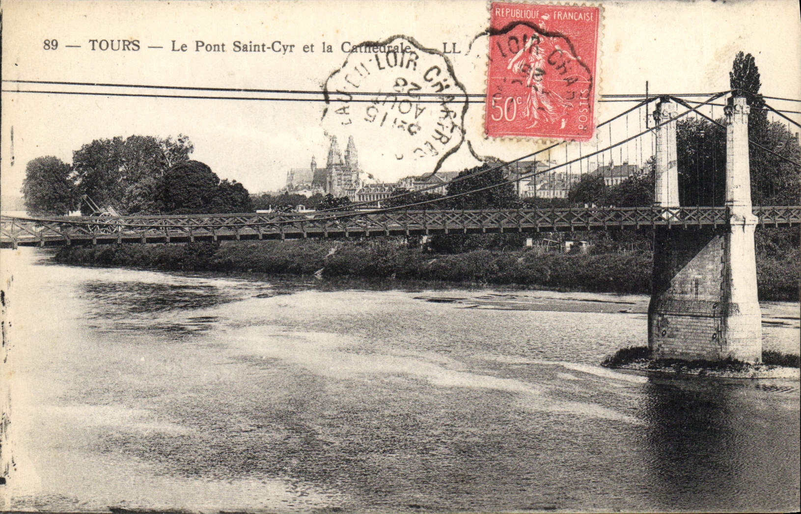 CPA Tours Le Pont Saint Cyr et la Cathedrale 