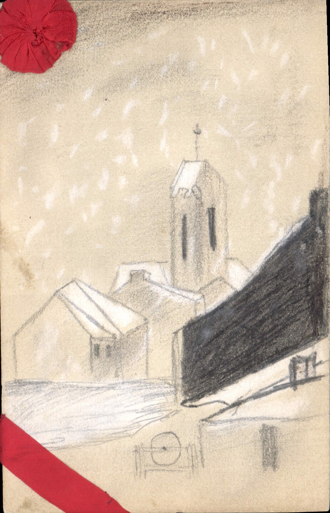 CPA Village (dessin a la main)