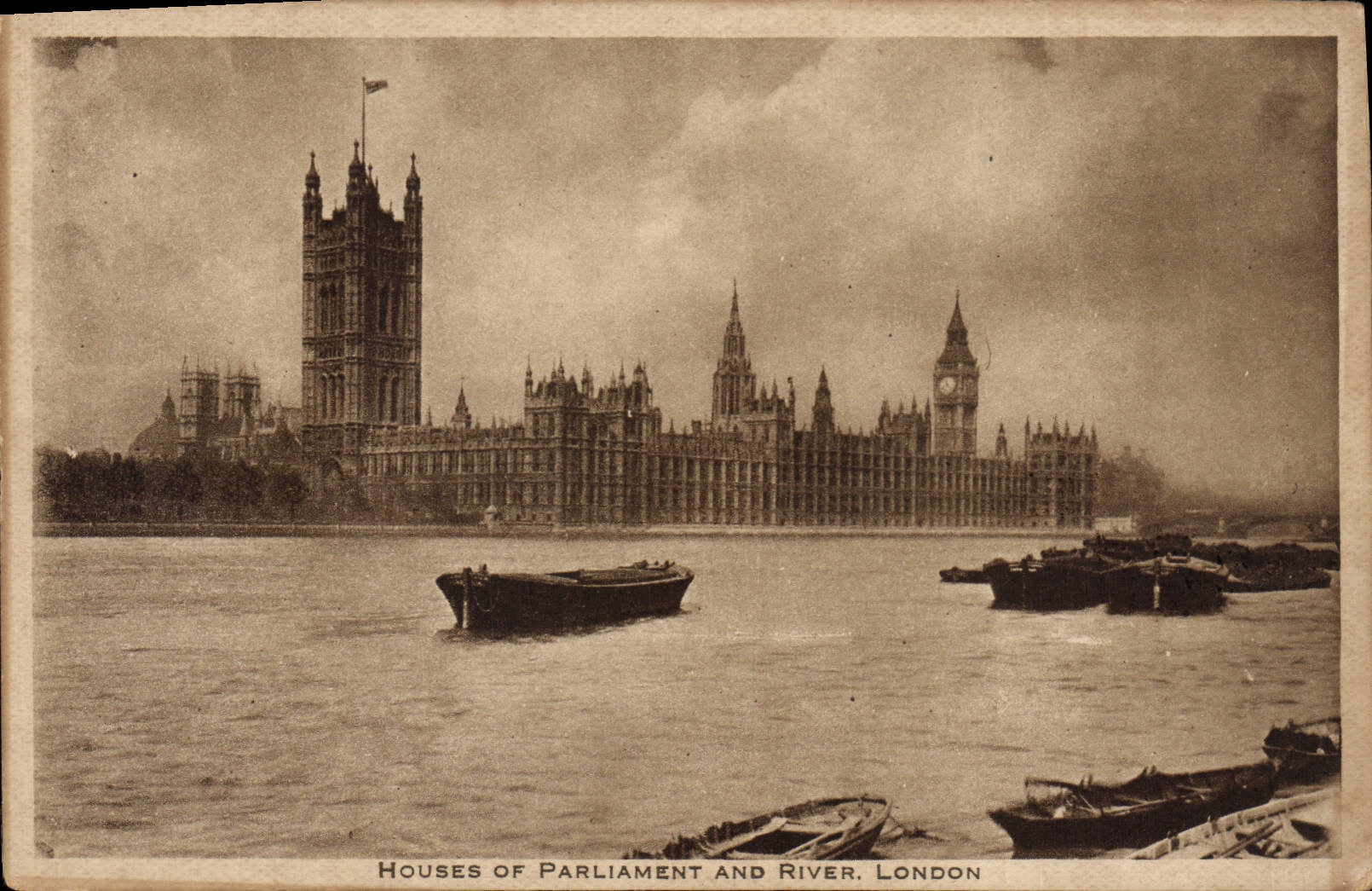 CPA Houses of Parliament and river London 