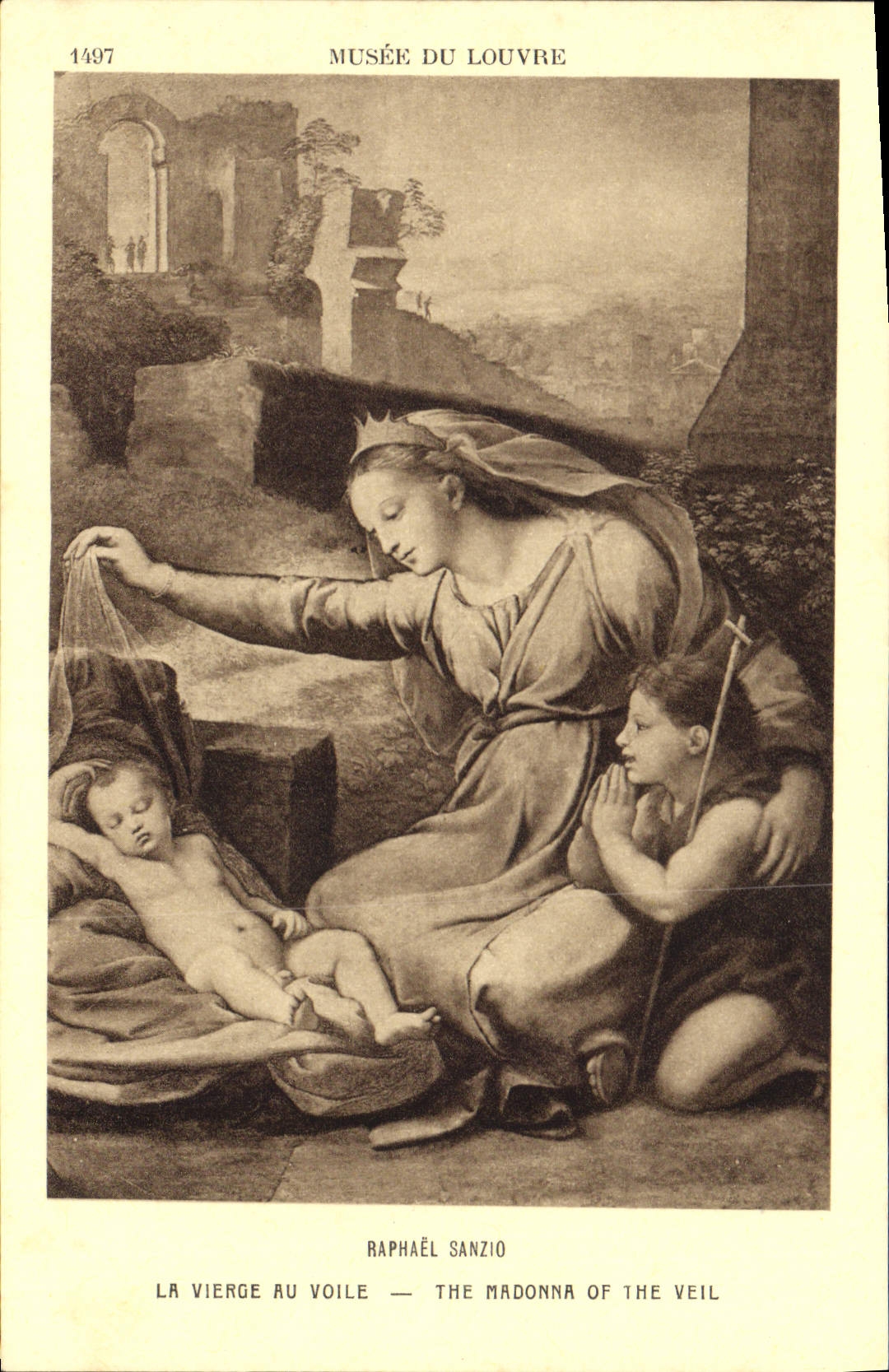 CPA Musee du Louvre Raphael Sanzio La Vierge au Voile 