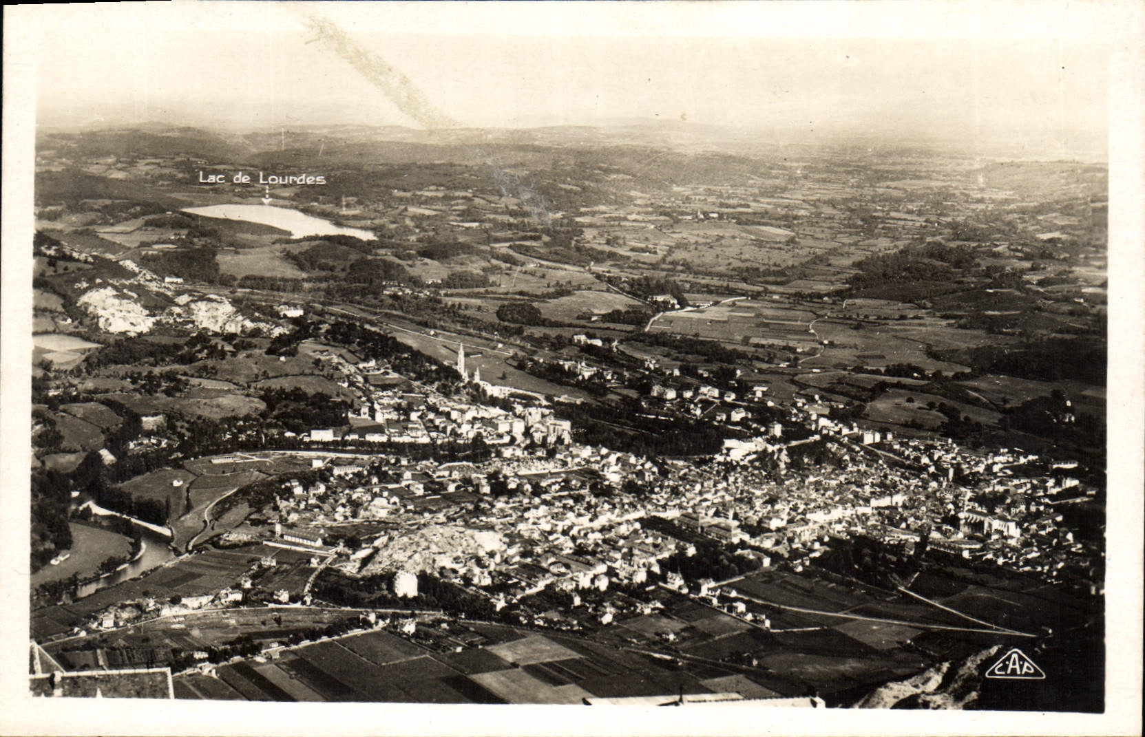 CPA Lourdes Vue generale prise de l'Observatoire du Pic du Jer 