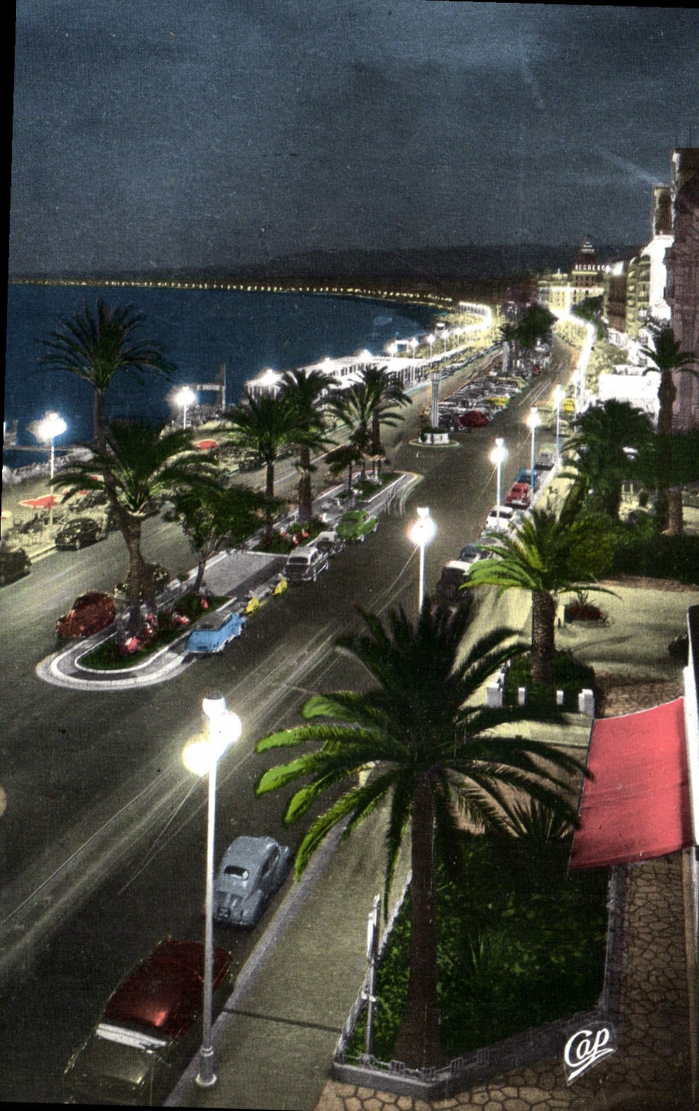 CPA Nice AM La Promenade des Anglais la nuit
